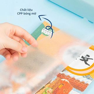 SET 10 TỜ DECAL BỌC SÁCH VỞ 3D CHỐNG THẤM NƯƠC TẶNG KÈM 10 NHÃN DÁN CTB222- BECHIP