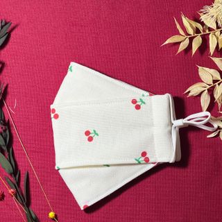 Khẩu trang vải 3D (3 lớp) kháng khuẩn chống bụi họa tiết CHERRY