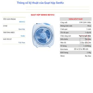 QUẠT BÀN ĐẢO SENKO NGÃ TỰ NGẮT ĐIỆN, FULL BOX CHÍNH HÃNG CTB 218 – BECHIP