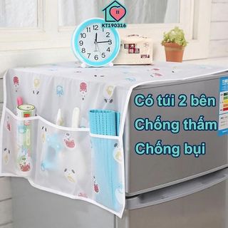 TẤM PHỦ TỦ LẠNH CHỐNG BỤI CÓ TÚI ĐỂ ĐỒ 2 BÊN CTB452 - BECHIP