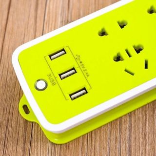 Ổ CẮM ĐIỆN ĐA NĂNG THÔNG MINH CHỐNG GIẬT, 6 LỖ, 2-3 CỔNG USB TIỆN DỤNG, Ổ CẮM ĐIỆN XANH CTB336 - BECHIP