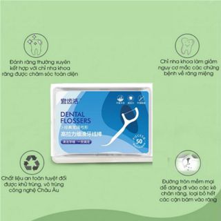 COMBO 3 HỘP TĂM XỈA RĂNG NHA KHOA 2 ĐẦU VỆ SINH KẺ RĂNG TIỆN LỢI CTB93 – BECHIP