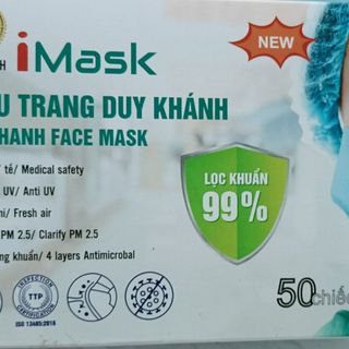HỘP 50 CÁI KHẨU TRANG Y TẾ 4 LỚP NGĂN NGỪA VI KHUẨN IMASK DUY KHÁNH CTB130 - BECHIP
