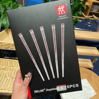 HỘP 5 ĐÔI ĐŨA INOX 304 CAO CẤP ZWILLING NOVA KÈM HỘP SANG TRỌNG, CHỐNG TRƠN TRƯỢT TIÊU CHUẨN ĐỨC CTB158 - BECHIP