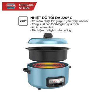 NỒI LẨU ĐA NĂNG SUNHOUSE SHD4527 - LÒNG NỒI CHỐNG DÍNH CAO CẤP, DUNG TÍCH 3.5L, CÔNG SUẤT 1300W CTB327 - BECHIP