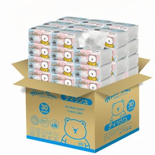 Khăn giấy khô Mini Bear chính hãng- 300 tờ / 4 lớp
