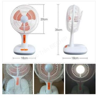 QUẠT TÍCH ĐIỆN ÔNG TÂY KÈM ĐÈN LED, CÓ THỂ GẤP GỌN CTB207 - BECHIP