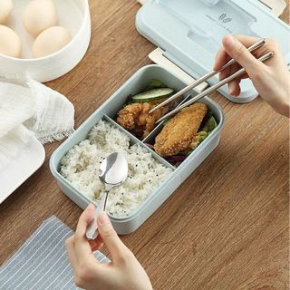 HỘP CƠM LÚA MẠCH 3 NGĂN TẶNG KÈM THÌA ĐŨA CTB433 - BECHIP