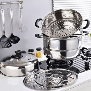 NỒI HẤP INOX 3 TẦNG 28CM, NẤU ĐƯỢC BẾP TỪ CTB560 - BECHIP