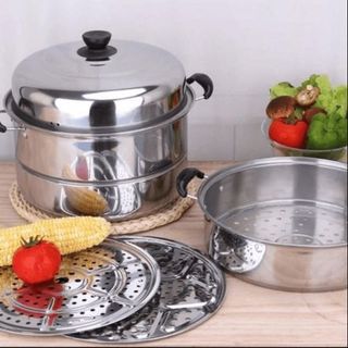 NỒI HẤP INOX 3 TẦNG 28CM, NẤU ĐƯỢC BẾP TỪ CTB560 - BECHIP