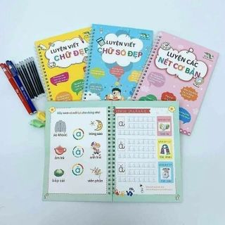 SET 3 QUYỂN LUYỆN VIẾT THẦN KỲ, SET 3 QUYỂN LUYỆN VIẾT TỰ BAY MỰC TẶNG BÚT VÀ MỰC THẦN KỲ CTB320 - BECHIP