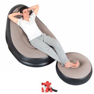 GHẾ ĐỆM BƠM HƠI, GHẾ HƠI TỰA LƯNG BỌC NHUNG CAO CẤP THƯ GIẢN SIÊU ÊM TẶNG KEO VÀ 2 MIẾNG VÁ, CTB557 - BECHIP