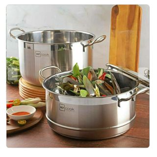 BỘ NỒI INOX 2 TẦNG KÈM XỬNG HẤP HT COOK 28CM CTB314 - BECHIP