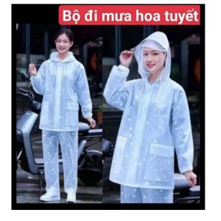 ÁO MƯA BỘ HOA TUYẾT CAO CẤP CTB426 - BECHIP