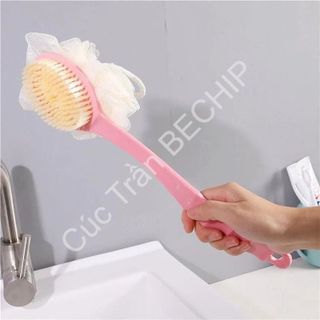 CÂY BÔNG TẮM CHÀ LƯNG 2 ĐẦU: BÀN CHẢI VÀ BÔNG TẮM TIỆN LỢI CTB200 - BECHIP