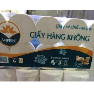 BỊCH 10 CUỘN GIẤY VỆ SINH HÀNG KHÔNG, GIẤY VIETNAM AIRLINE KHÔNG LÕI, 3 LỚP CTB312 - BECHIP