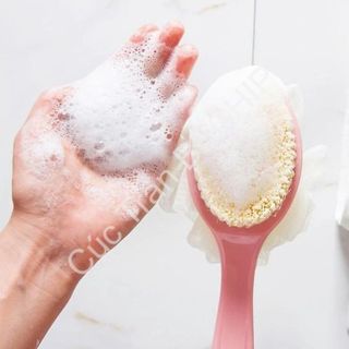 CÂY BÔNG TẮM CHÀ LƯNG 2 ĐẦU: BÀN CHẢI VÀ BÔNG TẮM TIỆN LỢI CTB200 - BECHIP