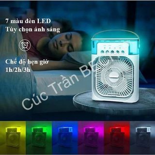 QUẠT ĐIỀU HÒA PHUN SƯƠNG, QUẠT ĐIỀU HÒA HƠI NƯỚC ĐỂ BÀN KÈM ĐÈN LED 7 MÀU CTB196 - BECHIP