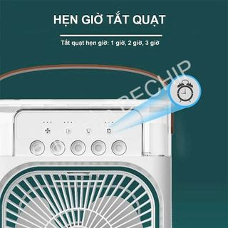 QUẠT ĐIỀU HÒA PHUN SƯƠNG, QUẠT ĐIỀU HÒA HƠI NƯỚC ĐỂ BÀN KÈM ĐÈN LED 7 MÀU CTB196 - BECHIP