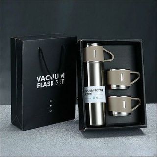 BỘ BÌNH GIỮ NHIỆT INOX KÈM 2 CỐC SANG TRỌNG 500ML VACUUM FLASK CTB68 - BECHIP