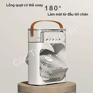 QUẠT ĐIỀU HÒA PHUN SƯƠNG, QUẠT ĐIỀU HÒA HƠI NƯỚC ĐỂ BÀN KÈM ĐÈN LED 7 MÀU CTB196 - BECHIP