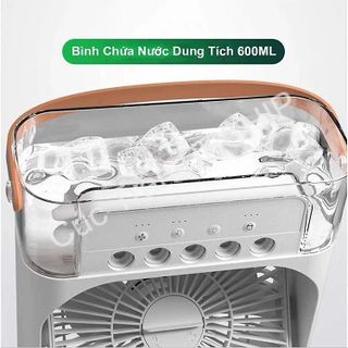 QUẠT ĐIỀU HÒA PHUN SƯƠNG, QUẠT ĐIỀU HÒA HƠI NƯỚC ĐỂ BÀN KÈM ĐÈN LED 7 MÀU CTB196 - BECHIP
