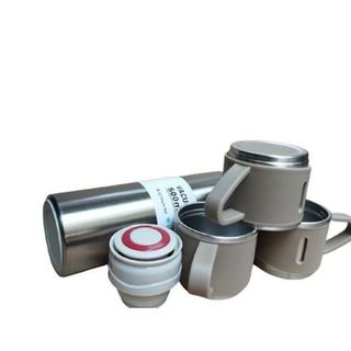 BỘ BÌNH GIỮ NHIỆT INOX KÈM 2 CỐC SANG TRỌNG 500ML VACUUM FLASK CTB68 - BECHIP