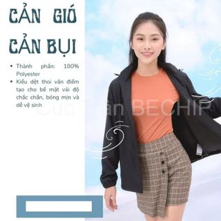 ÁO KHOÁC GIÓ NỮ, ÁO GIÓ NỮ, ÁO KHOÁC GIÓ DÙ NỮ 2 LỚP, CHỐNG THẤM NƯỚC, CHỐNG GIÓ CTB207 - BECHIP