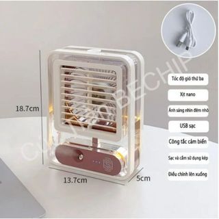 QUẠT TÍCH ĐIỆN ĐIỀU HÒA HƠI NƯỚC MINI KIÊM ĐÈN NGỦ LÀM MÁT KHÔNG KHÍ CTB196 – BECHIP