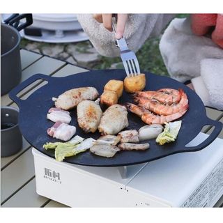 CHẢO GANG CẠN NƯỚNG TRỰC TIẾP ĐÁY CẠN KHÔNG CẦN DẦU 34CM DÙNG ĐƯỢC BẾP TỪ CTB420 - BECHIP