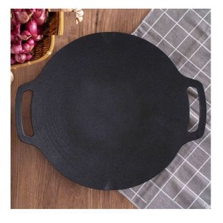 CHẢO GANG CẠN NƯỚNG TRỰC TIẾP ĐÁY CẠN KHÔNG CẦN DẦU 34CM DÙNG ĐƯỢC BẾP TỪ CTB420 - BECHIP