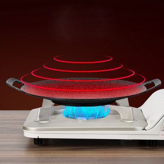 CHẢO GANG CẠN NƯỚNG TRỰC TIẾP ĐÁY CẠN KHÔNG CẦN DẦU 34CM DÙNG ĐƯỢC BẾP TỪ CTB420 - BECHIP