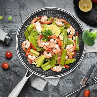CHẢO TỔ ONG, CHẢO CHỐNG DÍNH VÂN TỔ ONG CAO CẤP, ĐÁY BẰNG, 28 CM CTB297 - BECHIP