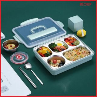 HỘP CƠM VĂN PHÒNG 5 NGĂN GIỮ NHIỆT LÕI INOX 304 TẶNG KÈM MUỖNG, ĐŨA, CÓ KHAY ĐỂ ĐIỆN THOẠI LUNCH BOX CTB580 - BECHIP