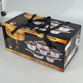 BỘ NỒI ĐỨC INOX 6 MÓN, 12 CHI TIẾT, NẮP KÍNH, SANG TRỌNG CTB61 - BECHIP