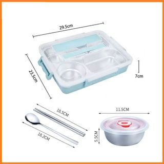 HỘP CƠM VĂN PHÒNG 5 NGĂN GIỮ NHIỆT LÕI INOX 304 TẶNG KÈM MUỖNG, ĐŨA, CÓ KHAY ĐỂ ĐIỆN THOẠI LUNCH BOX CTB580 - BECHIP