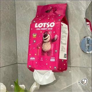 KHĂN LAU ĐA NĂNG GẤU DÂU LOTSO BỊCH 200 TỜ MỀM MẠI ÊM ÁI CTB414 - BECHIP