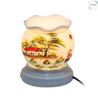 ĐÈN XÔNG TINH DẦU GỐM BÁT TRÀNG TẶNG 1 CHAI TINH DẦU XẢ CHANH CTB203– BECHIP