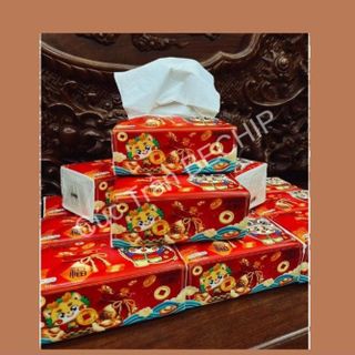 KHĂN GIẤY SIPIAO MẪU ĐỎ ĐÓN TẾT ĐẸP, MỊN, DAI CTB536 - BECHIP