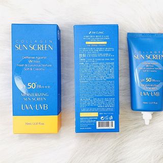 KEM CHỐNG NẮNG 3W CLINIC COLLAGEN SUN SCREEN SPF50+ PA+++ (MÀU XANH)