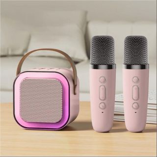 LOA KARAOKE BLUETOOTH MINI K12 TẶNG KÈM 2 MIC KHÔNG DÂY, CÓ THỂ THAY ĐỔI GIỌNG CTB531 - BECHIP
