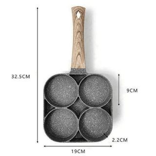 CHẢO 4 Ô CHỐNG DÍNH TAY CẦM GỖ ĐA NĂNG CTB528 - BECHIP