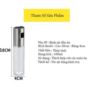 BÌNH XỊT DẦU ĂN THỦY TINH 100 ML CAO CẤP CTB156 - BECHIP
