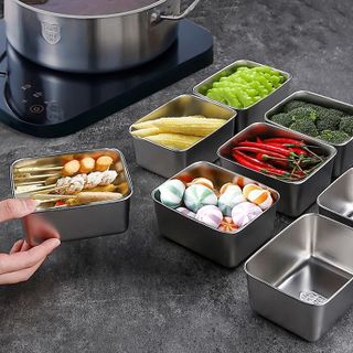 HỘP INOX KÈM NẮP NHỰA HÌNH CHỮ NHẬT LOẠI NHỎ CTB285 - BECHIP