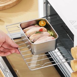 HỘP INOX KÈM NẮP NHỰA HÌNH CHỮ NHẬT LOẠI NHỎ CTB285 - BECHIP