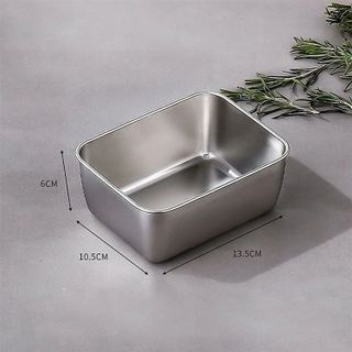 HỘP INOX KÈM NẮP NHỰA HÌNH CHỮ NHẬT LOẠI NHỎ CTB285 - BECHIP