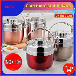 HỘP CƠM GIỮ NHIỆT 2 NGĂN 1.3L, CẶP LỒNG BOM XUẤT HÀN 1,3L CTB398 - BECHIP