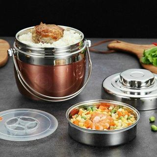 HỘP CƠM GIỮ NHIỆT 2 NGĂN 1.3L, CẶP LỒNG BOM XUẤT HÀN 1,3L CTB398 - BECHIP
