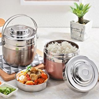 HỘP CƠM GIỮ NHIỆT 2 NGĂN 1.3L, CẶP LỒNG BOM XUẤT HÀN 1,3L CTB398 - BECHIP