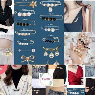SET 13 GHIM CÀI ÁO ĐÍNH HẠT NGỌC TRAI THỜI TRANG CTB45 - BECHIP